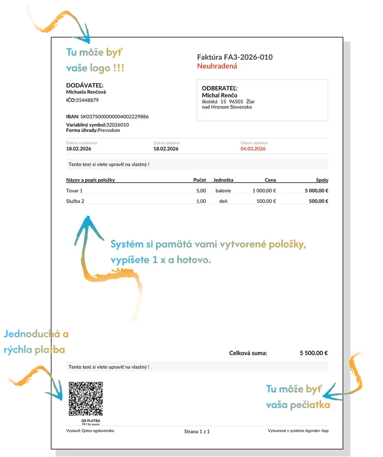 Online fakturácia pripravená na e-faktúru